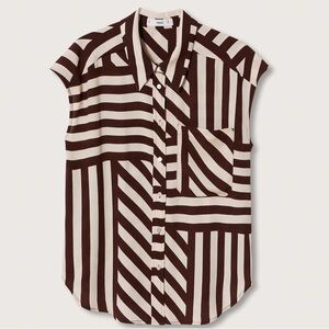 Mango Oversize Flowy Shirt in Bengal Stripe Size 4